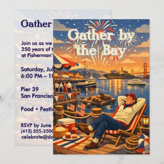 Retro Fisherman’s Wharf Fireworks Celebration Invitation