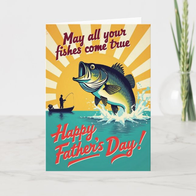 Retro Fishing Fathers Day Card (Front)