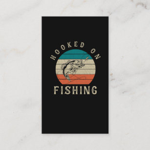 Retro Fishing Hook Pun Funny Bass Fishing Business Card