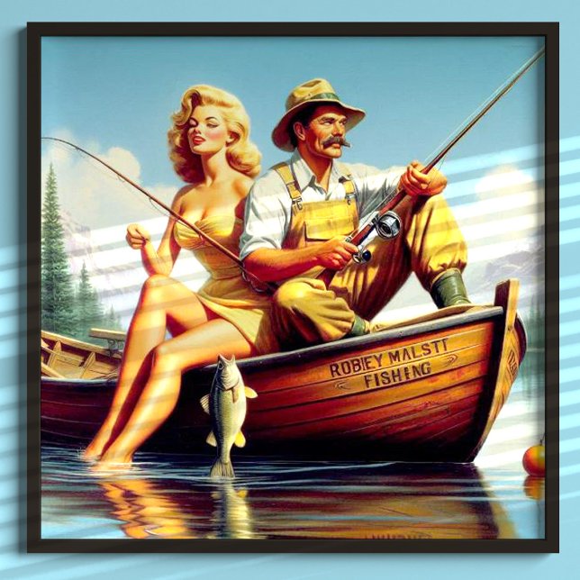 Retro FIshing Illustration Poster (Creator Uploaded)