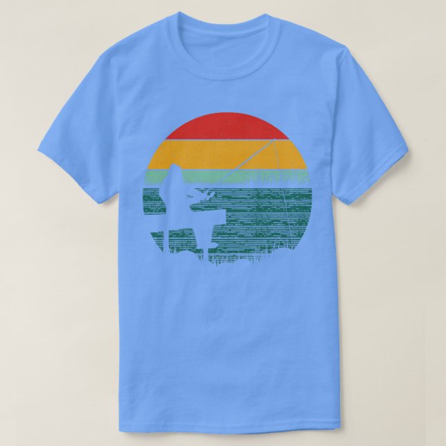 Retro Fishing Sunset T-Shirt (Design Front)