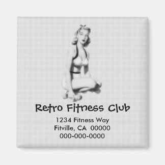 Retro Fitness B/W Magnet