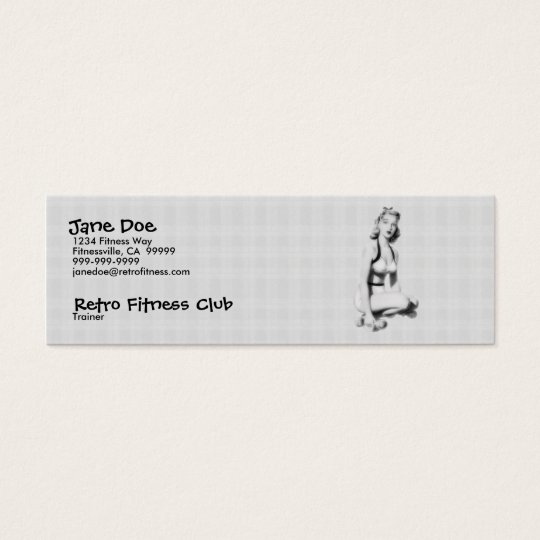 Retro Fitness B/W Mini Business Card