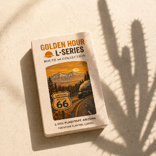 Retro Flagstaff Arizona Route 66 Landmark Art Poker Cards