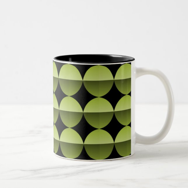 Retro Flair Mug, Olive Green Two-Tone Coffee Mug (Right)