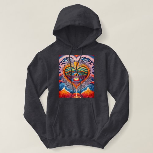 Retro Flame Fusion Groovy Poster Hoodie