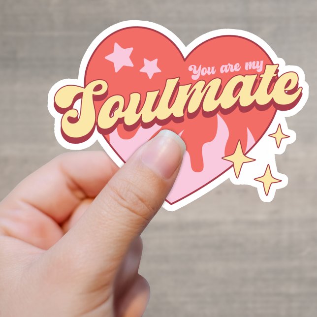 Retro Flame Heart You Are My Soulmate Vinyl Sticker (Creator Uploaded)