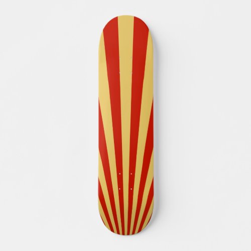 Retro Flame Sun Rays Background Skateboard