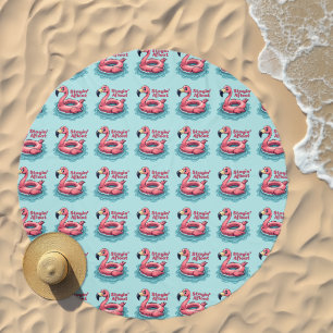 Retro Flamingo Float Funny Summer Beach Towel