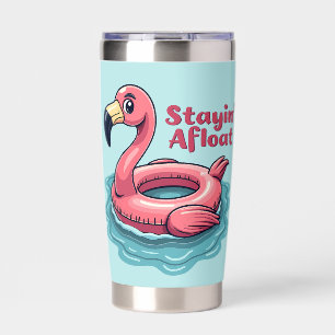 Retro Flamingo Float Funny Summer Insulated Tumbler