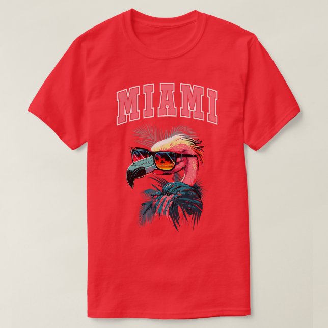 Retro Flamingo Men Women Kids Funny Beach Summer M T-Shirt (Design Front)