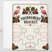 Retro Flamingo Padel Tournament Bracket (Front/Back)