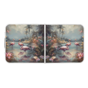 Retro Flamingo Party Paradise Escape Beer Pong Table