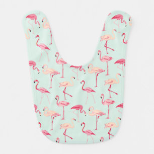 Retro Flamingo Pattern Baby Bib