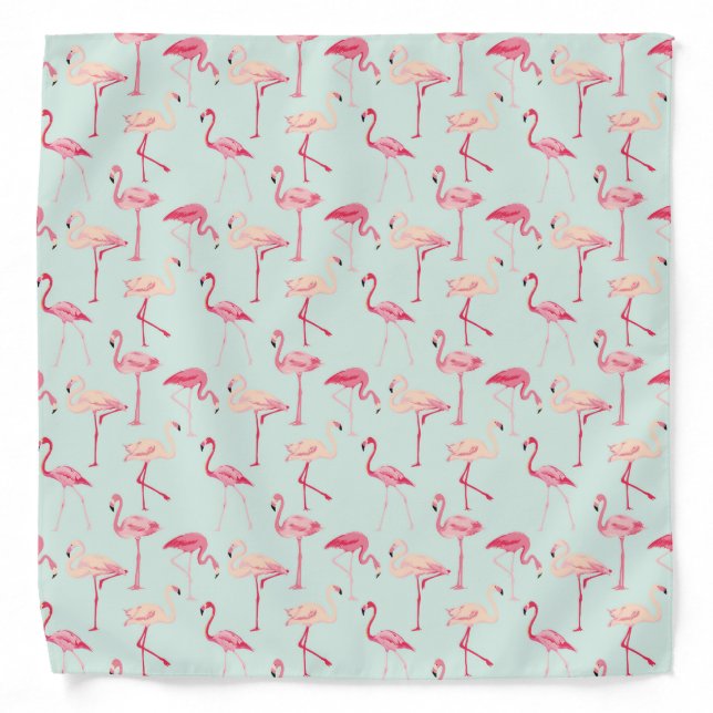 Retro Flamingo Pattern Bandana (Front)