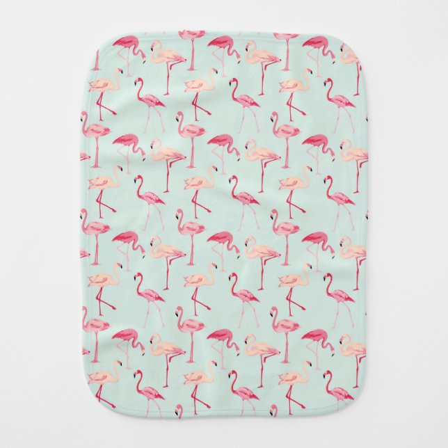 Retro Flamingo Pattern Burp Cloth (Front)