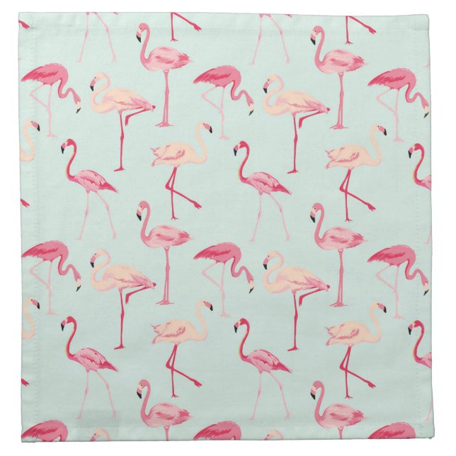 Retro Flamingo Pattern Cloth Napkin (Front)
