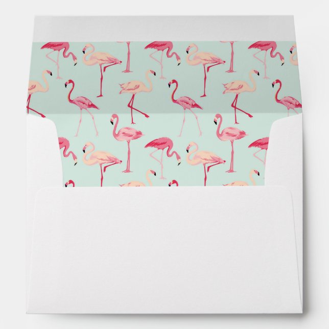 Retro Flamingo Pattern Envelope (Back (Bottom))
