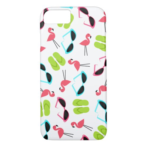 Retro Flamingo Pattern iPhone 7 case