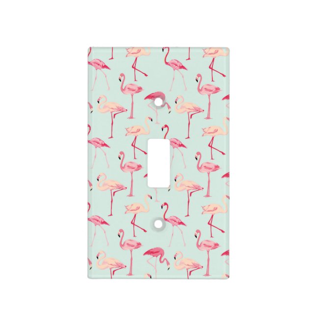 Retro Flamingo Pattern Light Switch Cover (Front)