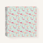 Retro Flamingo Pattern Notebook