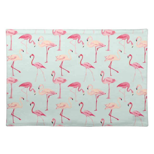 Retro Flamingo Pattern Placemat (Front)