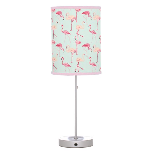 Retro Flamingo Pattern Table Lamp (Back)