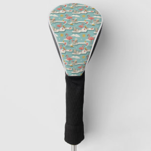 Retro Flamingo Poolside Summer Pattern (7) Golf Head Cover