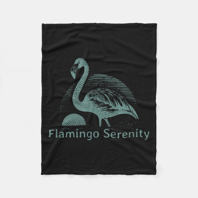 Retro Flamingo Sunset Funny 70s 80s 90s Men Women  Fleece Blanket (Front)