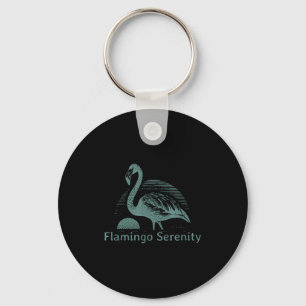 Retro Flamingo Sunset Funny 70s 80s 90s Men Women Keychain