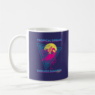 Retro Flamingo Sunset Synthwave Vibes Coffee Mug