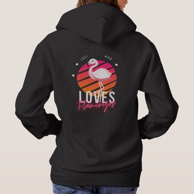 Retro Flamingo valentine's day 2023    Hoodie (Back)