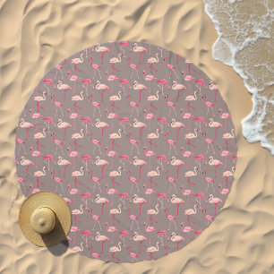 Retro Flamingos Beach Towel