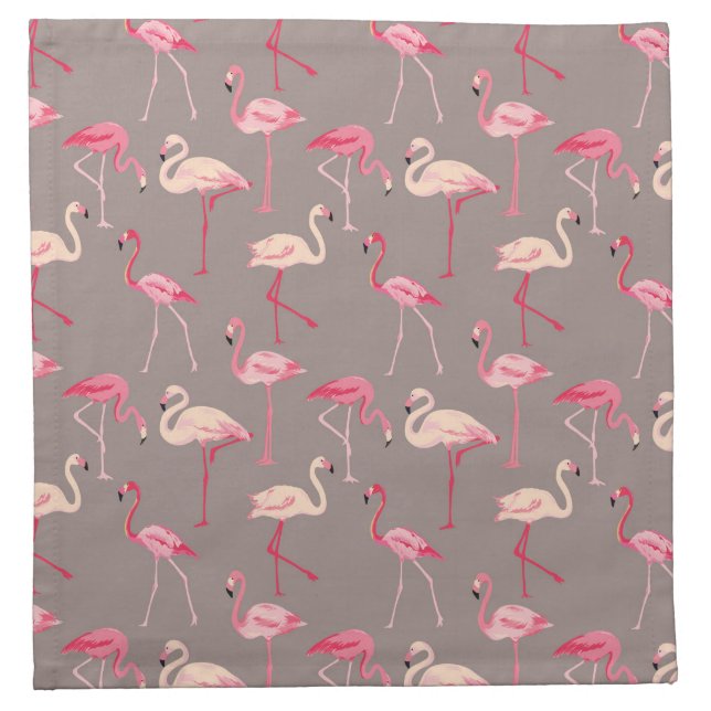 Retro Flamingos Cloth Napkin (Front)