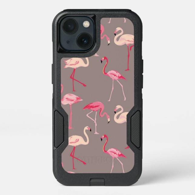 Retro Flamingos Otterbox iPhone Case (Back)