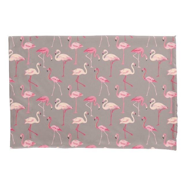 Retro Flamingos Pillow Case (Front-Left)