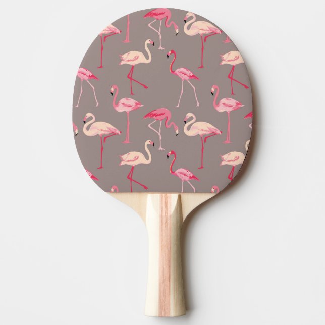 Retro Flamingos Ping-Pong Paddle (Front)
