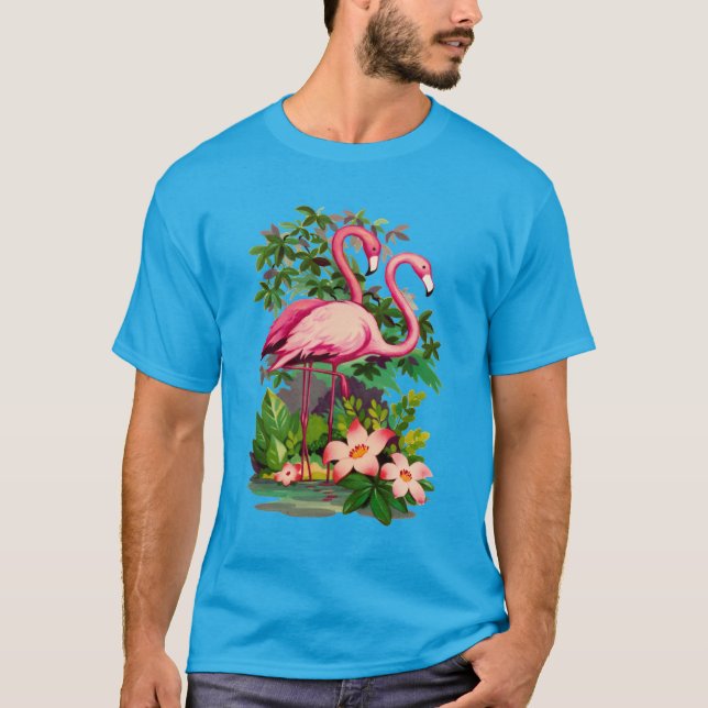 Retro Flamingos  T-Shirt (Front)