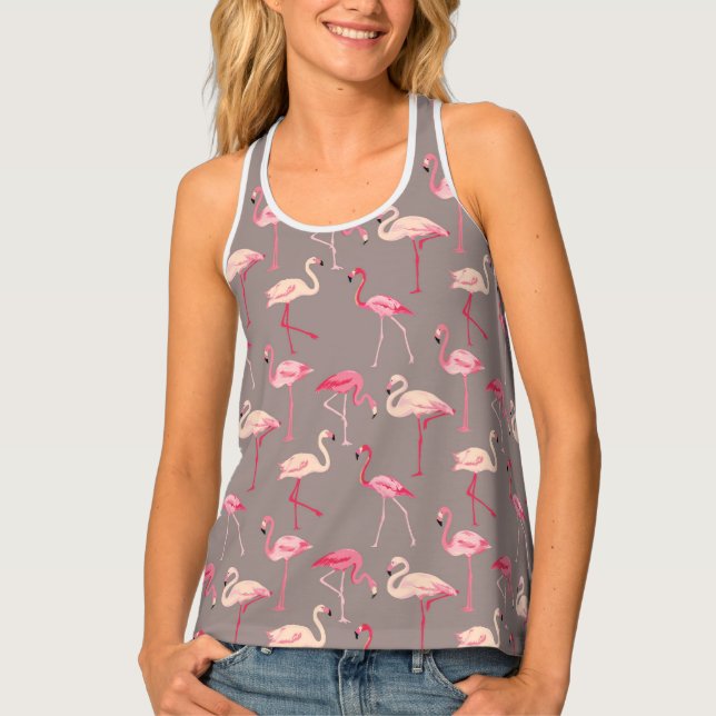 Retro Flamingos Tank Top (Front)