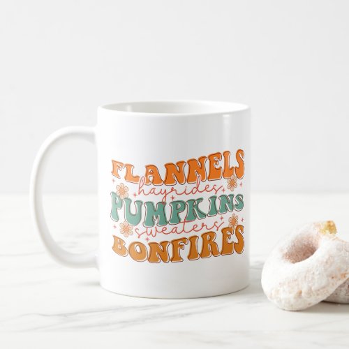Retro Flannels Hayrides Pumpkins Sweaters Bonfires Coffee Mug