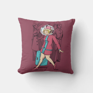 Retro Flight Attendant Throw Pillow