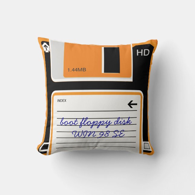 Retro Floppy Disc Drive Pillow (Front)