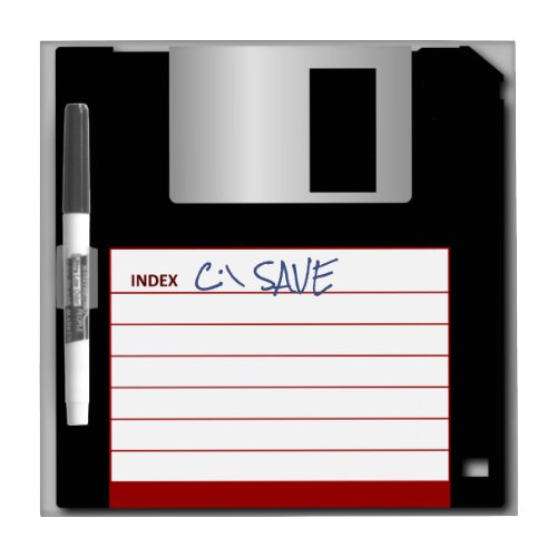 Retro Floppy Disk Dry Erase Board DOS COMMAND SAVE