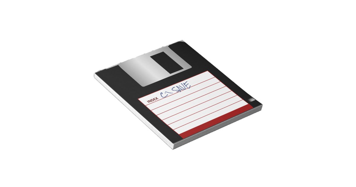 Retro Floppy Disk Notepad with DOS COMMAND SAVE Zazzle