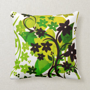 [Retro Floral] 1974 Botanical Graphic Design Throw Pillow
