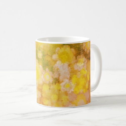 Retro Floral Abstract Salty Watercolor Painting  Coffee Mug