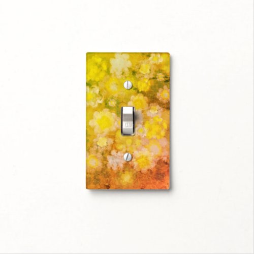 Retro Floral Abstract Salty Watercolor Painting  Light Switch Cover