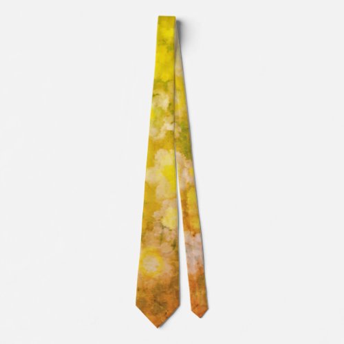 Retro Floral Abstract Salty Watercolor Painting  Neck Tie
