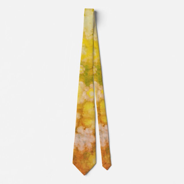 Retro Floral Abstract Salty Watercolor Painting  Neck Tie (Front)