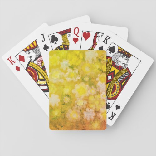 Retro Floral Abstract Salty Watercolor Painting  Playing Cards